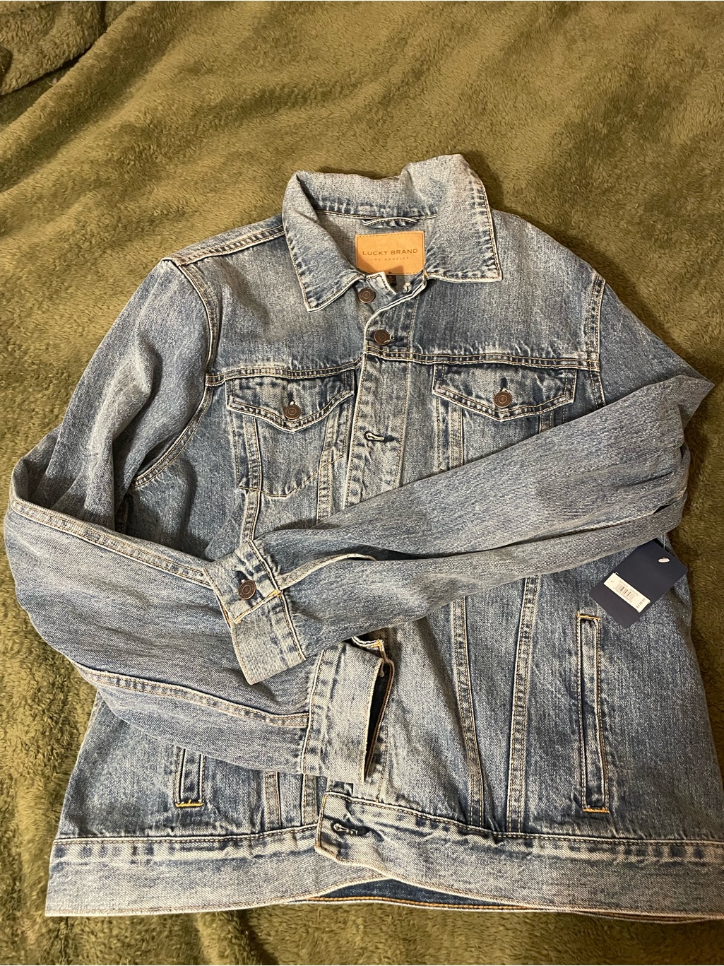 Lucky Brand Light Blue Denim Jacket With Leather Label